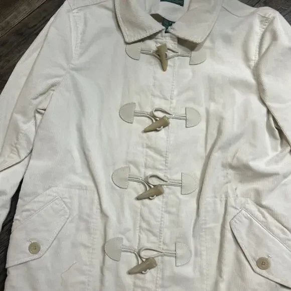 $179 Ralph Lauren Womens Tundra - Fashio Peak Cream Corduroy Jacket XL - Picture 3 of 8